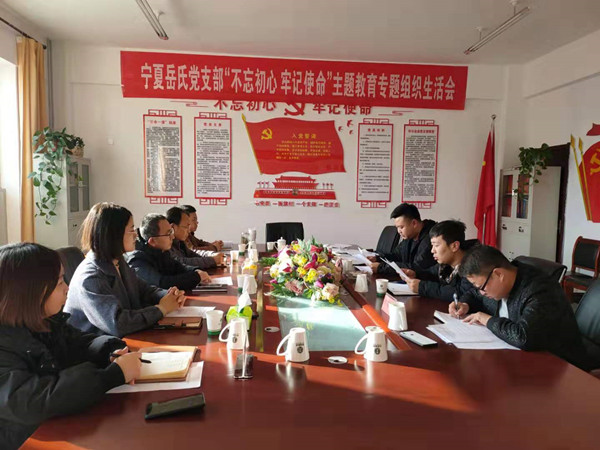 寧夏岳氏黨支部召開“不忘初心，牢記使命”主題教育專題組織生活會